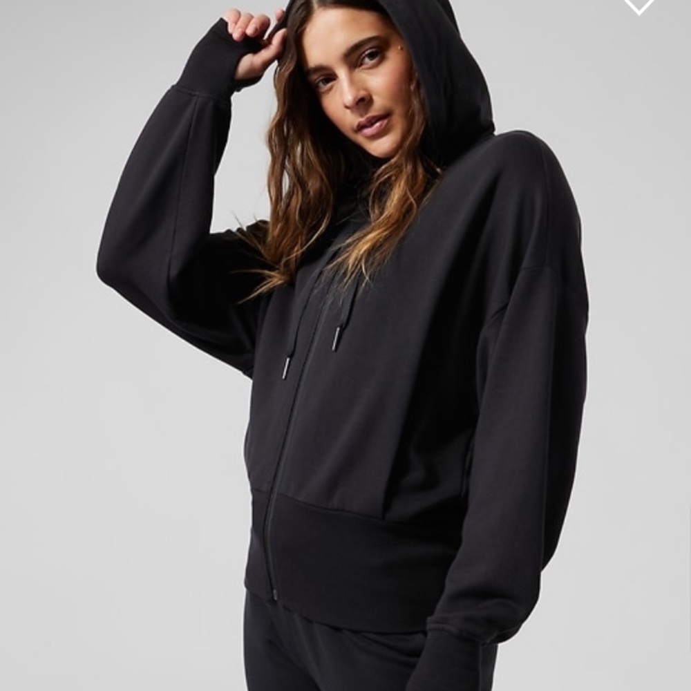 Athleta black hooded zip sweatshirt